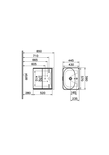 Тумба с раковиной Vitra Nest Trendy 56144 60х45х37 подвесная цвет натуральное дерево - фото 3