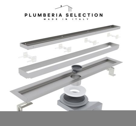Душевой лоток Plumberia Selection PST IN-TILE PST90MT 90х5 нержавеющая сталь