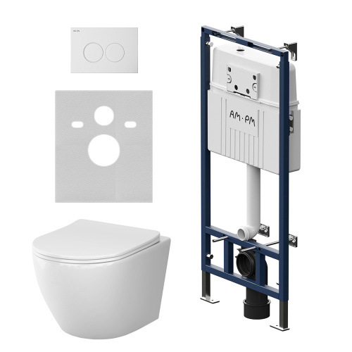 Комплект унитаз с инсталляцией с клавишей смыва Am.Pm Like IS100101.801900 - фото 2
