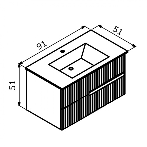 Тумба с раковиной Orka Moonlight 5001497 91х51х51 цвет белый матовый - фото 5