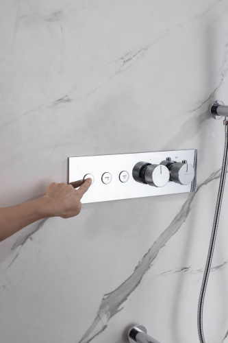 Смеситель для ванны с душем Allen Brau Liberty 5.33003-00 встраиваемый в стену хром с термостатом - фото 5