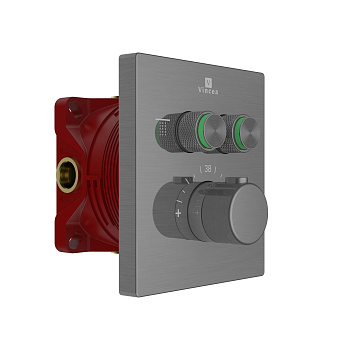 Смеситель для душа Vincea VSCV-321T-MGM встраиваемый в стену вороненая сталь с термостатом