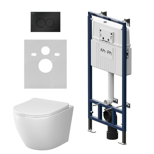 Комплект унитаз с инсталляцией с клавишей смыва Am.Pm Like IS100138.801900 - фото 2