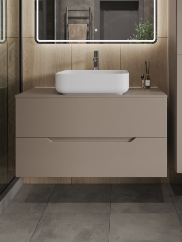 Тумба с раковиной Orange Line Li-100TuLMDF+B05-500W 101х46х68 - фото 3