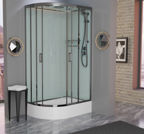 Душевая кабина Frank 181009 120х80 с крышей ориентация правая - фото 2