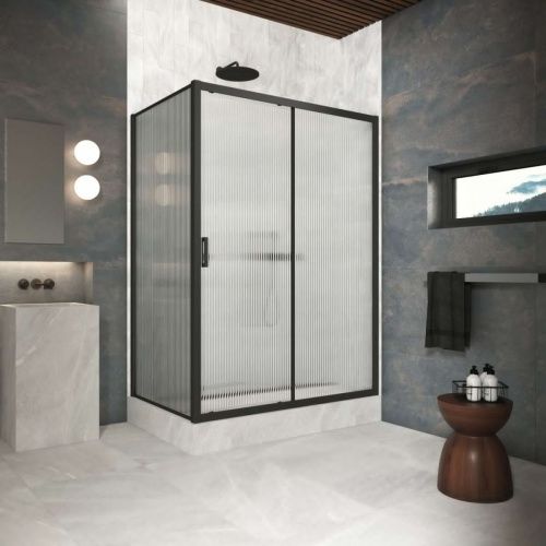 Душевой уголок Vegas-Glass ZP+ZPV Protec ZP+ZPV Protec h1900 180*80 02М Moru 180х80 стекло рифленое профиль черный без поддона