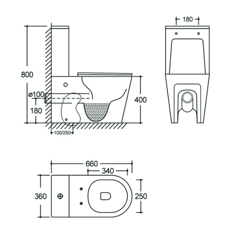 Чаша унитаза напольная Logan Tornado 00331870 цвет белый с сиденьем микролифт без бачка смыв торнадо - фото 2