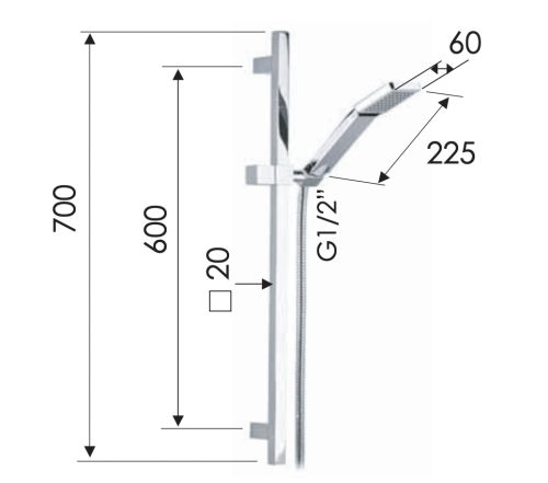 Душевой гарнитур Remer 317S317SQ настенный цвет хром - фото 2