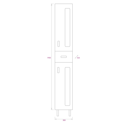 Шкаф-пенал Onika Кристалл 403050 30х33х190 напольный - фото 3