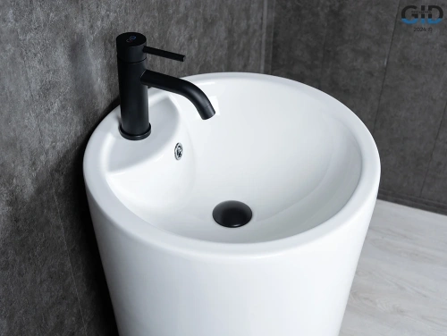 Раковина керамическая Gid Autonomo 81102 46х46 напольная цвет белый 1 отверстие под смеситель - фото 4