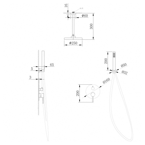 Душевая система ABBER AF8821G встраиваемая в стену - фото 3