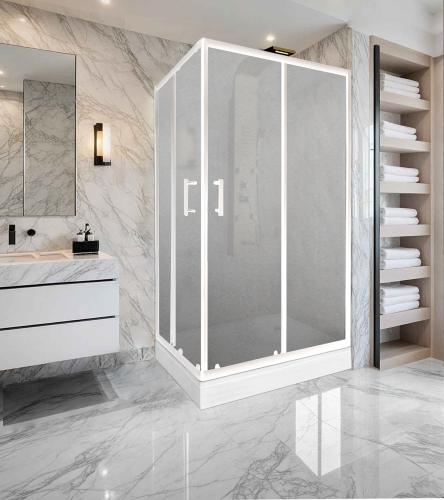 Душевой уголок Parly ZQ121F 120х80 стекло матовое профиль белый с поддоном