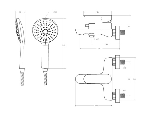 Смеситель Cezares STYLUS STYLUS-VD-NOP настенный черный матовый - фото 3