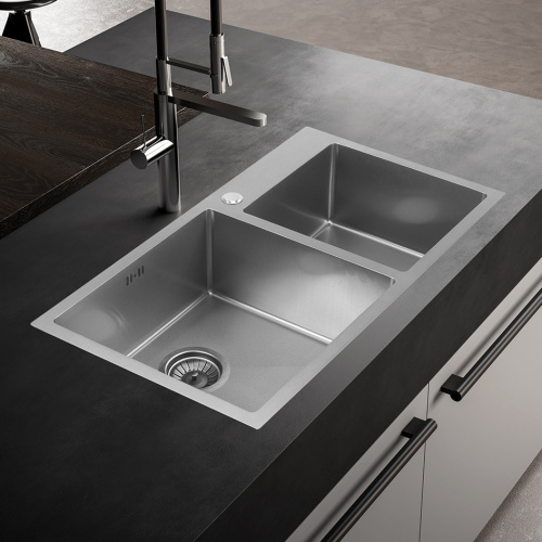 Кухонная мойка Melana ProfLine S8045H сатин 80х45 цвет сатин поверхность матовая - фото 2