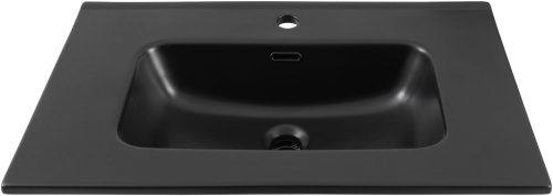 Раковина керамическая Aquanet Flat 00329254 71х47 полувстраиваемая цвет черный 1 отверстие под смеситель - фото 4