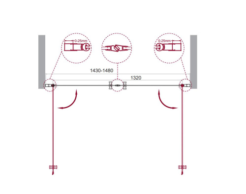Душевая дверь BelBagno ETNA ETNA-B-2-150-C-Cr 150х195 стекло прозрачное профиль хром глянцевый - фото 2