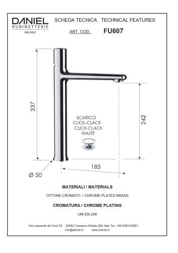 Смеситель Daniel Fusion FU607-RL на столешницу медь глянцевая - фото 2
