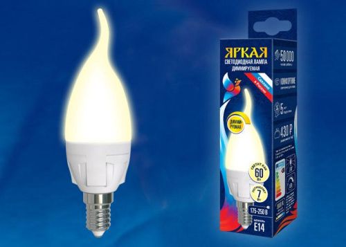 Лампа светодиодная диммируемая Uniel LED-CW37 7W/4000K/E14/FR/DIM PLP01WH картон - фото 2