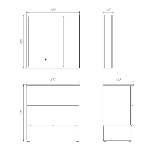 Тумба с раковиной Comforty Бильбао 00-00017176CF 81х47х85 напольная цвет серый шелк - фото 2