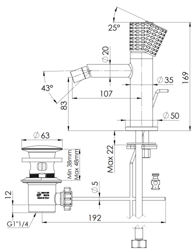 Смеситель Remer Celebrity CEC20 на биде хром - фото 2