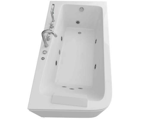 Ванна акриловая гидромассажная Grossman GR-17095-1R 170х95 пристенная асимметричная с ножками - фото 3