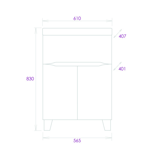 Тумба под раковину Onika Стрим 106154 57х40х68 напольная - фото 3