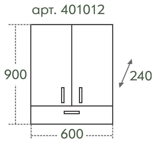 Шкаф СанТа Стандарт 401012 60х30х90 подвесной цвет белый - фото 2