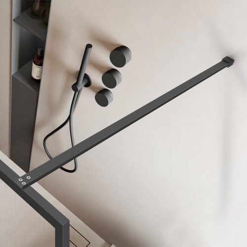 Душевая перегородка Vincea Walk in HP Art VSW-1HP800FLGM 80х200 стекло рифленое профиль вороненая сталь - фото 3