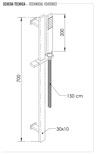 Душевой гарнитур Remer 317R317RR настенный цвет хром - фото 2