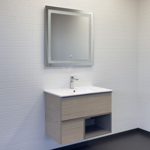 Тумба с раковиной Comforty Тургояк 00-00020597CF 75х47х54 подвесная цвет дуб светлый - фото 5