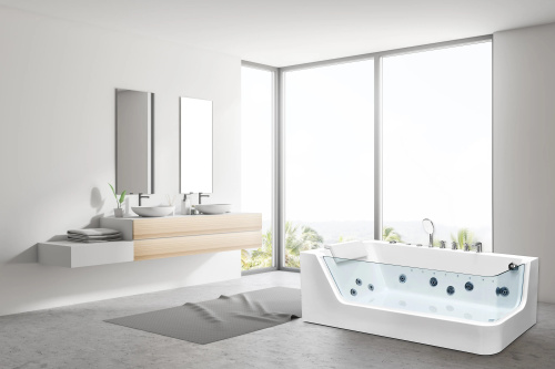 Ванна акриловая гидромассажная Cerutti SPA C-494-17L 170х80 пристенная асимметричная с ножками
