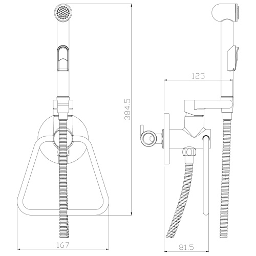 Гигиенический душ со смесителем Rossinka X X25-55 хром - фото 2