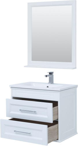 Комплект мебели: тумба с раковиной + зеркало Aquanet Бостон М 00210630 78x47x155 напольный/подвесной цвет белый - фото 2