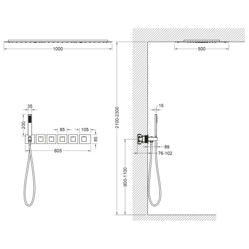 Душевая система Timo Saona SX-2370/00SM встраиваемая в стену с термостатом - фото 2