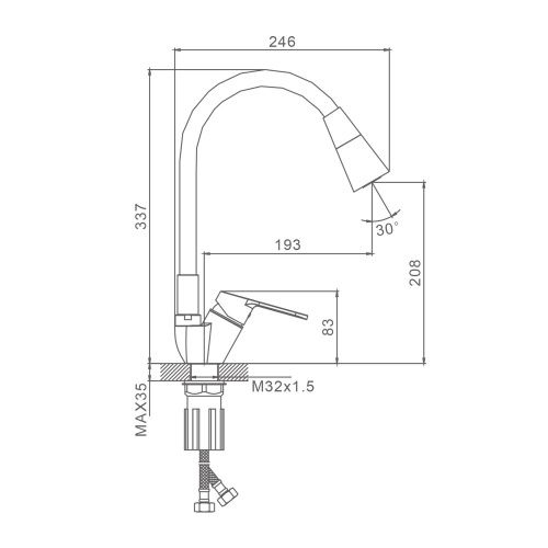 Смеситель для кухни Splenka S07 S07.43 на мойку хром - фото 3