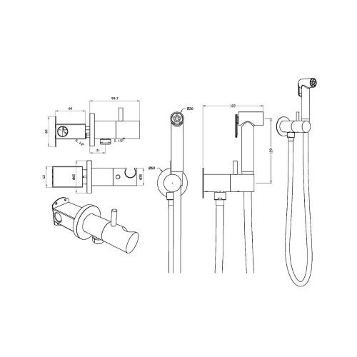 Гигиенический душ со смесителем Graffio KSPAT103-07NS сатин - фото 3