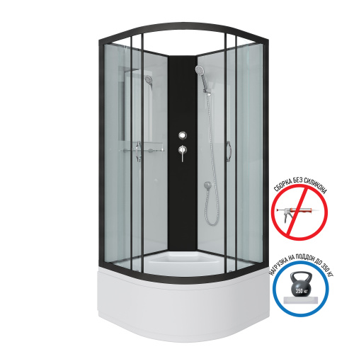 Душевая кабина Niagara Classic 67071414BK 80х80 четверть круга без крыши ориентация универсальная - фото 2