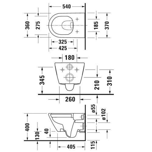 Унитаз подвесной Duravit D-Neo 45780900A1 (2578090000+0021690000) белый с сиденьем микролифт безободковый каскадный смыв - фото 2