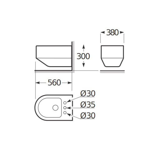 Биде Armani Roca Baia 7.3570.C.600.0 подвесное - фото 2