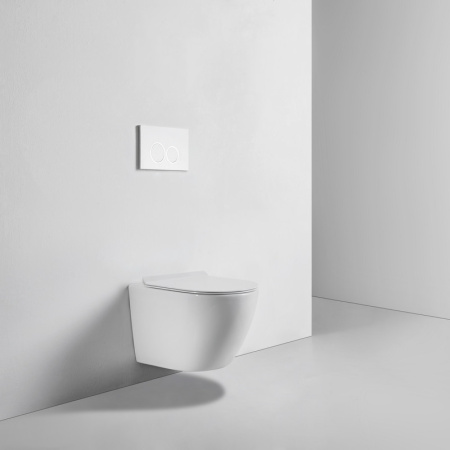 Унитаз подвесной Bond Oval F01-10 белый с сиденьем микролифт безободковый душевой смыв