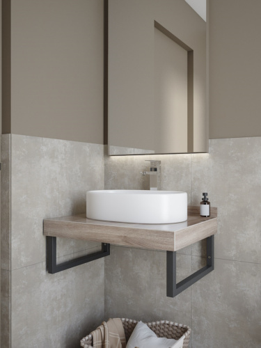 Столешница Teymi Helmi T150407 70х50 подвесная цвет коричневый - фото 4