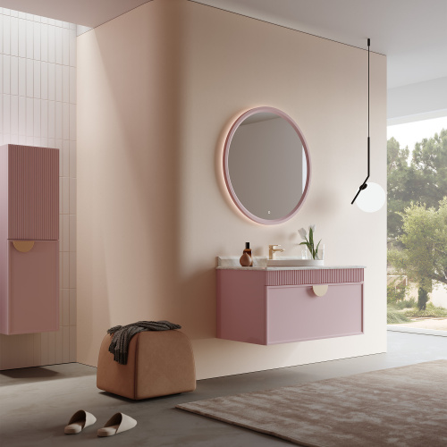 Тумба с раковиной Orka Molino 5004613 102х55х53 цвет розовый матовый - фото 3