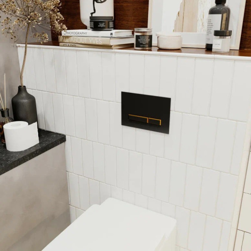 Клавиша смыва механическая Lavinia Boho RelFix 38050801 цвет черный матовый/золото - фото 4