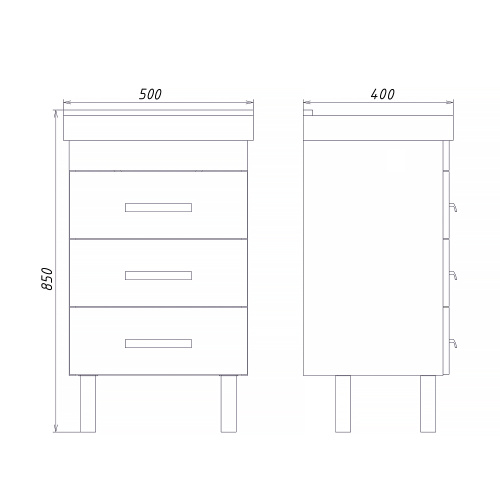 Тумба с раковиной Comforty Никосия 00-00018024CF 50х40х85 напольная цвет дуб темный - фото 2