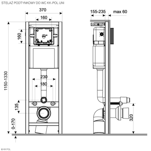 Инсталляция для биде KK POL UNI ZSP/M370/0/K - фото 2