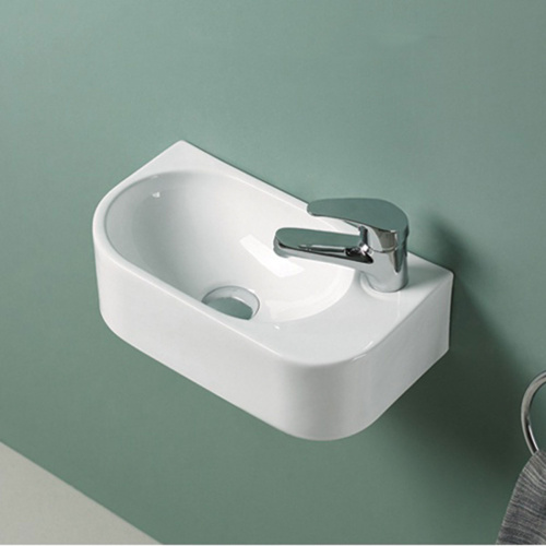 Раковина из сантехнического фарфора Vincea VBS-506R 40х22 подвесная цвет белый 1 отверстие под смеситель