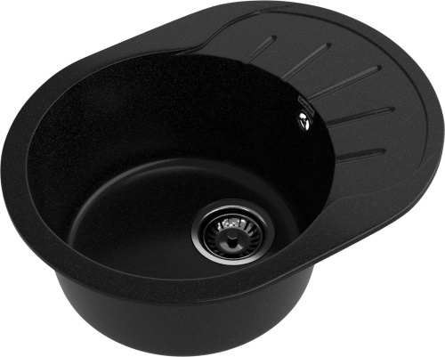 Кухонная мойка Granfest Rondo R-580L черный 58х45 цвет черный поверхность матовая - фото 2
