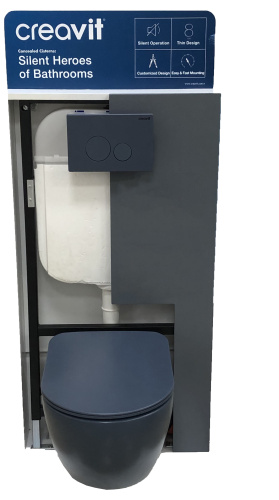 Чаша унитаза подвесная Creavit Free FE322-11BM00E-0000 цвет серый матовый без сиденья душевой смыв - фото 5