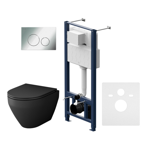 Комплект унитаз с инсталляцией с клавишей смыва Am.Pm Spirit V2.0 IS49051.701700MB - фото 2