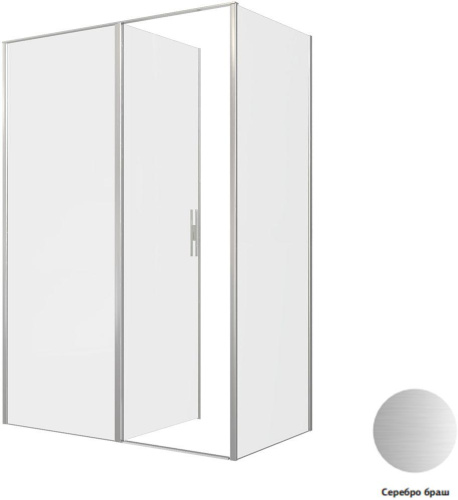Душевой уголок Allen Brau Priority 3.31035.BA + 3.31041.BA 140х80 стекло прозрачное профиль серебро брашированное без поддона - фото 3